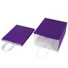 Oikss 50 Pack 8x4.75x10 Inch Medium Purple Kraft Paper Bags with Handles Bulk for Birthday Wedding Party Favors Grocery Retail Shopping Takeout Business Goody Craft Gift Bags Sacks, (50pcs Count) view 4