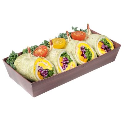 Restaurantware Matsuri Vision 7 x 2.8 x 1.4 Inch Sushi Trays 100 Greaseproof Sushi Packaging Boxes - Lids Sold Separately Disposable Wood Grain Paper Sushi Containers For Appetizers Or Desserts