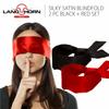 2 pcs Silk Satin Blindfold Eye Mask Sleep Mask Soft Satin Eye Cover Silk Sleeping mask Valentine Gift 155cm / 62 (Black+Burgundy) view 2