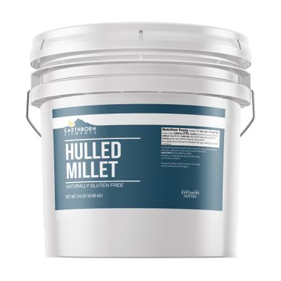 Earthborn Elements Hulled Millet, 3.5 Gallon Bucket, Perfect for Baked Goods, Hot Cereals, Casseroles, & Side Dishes (24 Pound)