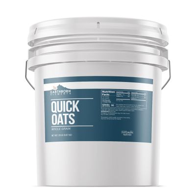 Earthborn Elements Quick Oats 5 Gallon Bucket, Bulk Size, Quick Breakfast, Whole Grain Oats (320 Ounce)