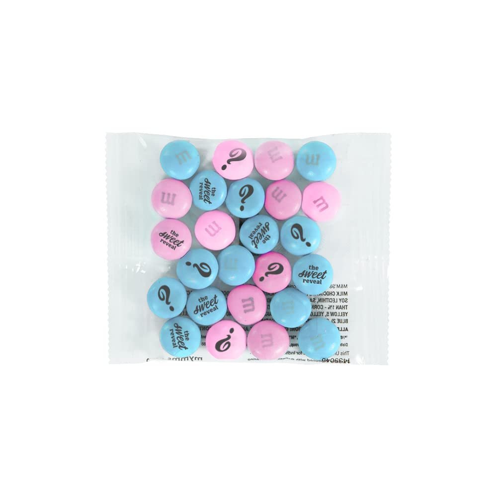 M&M'S World Gender Reveal Favors Milk Chocolate Candy .75oz 20 Pack Bag with Light Blue and Pink M&M'S for Baby Showers Gender Reveal Events and Party Giveaways