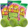 Needzo Rip Rolls Sour Candy Rolls, Watermelon Fruit Flavor Fat Free Licorice Belt Candies, Individually Wrapped Shareable Snacks for Boys or Girls, Pack of 3 view 1