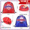12 Packs Baseball Bag Baseball Drawstring Bag Baseball Party Favors Baseball Gift Bag Baseball Goodie Bags Gift Wrap Bags for Kids Sport Theme Birthday Decorations, 9.84 x 7.87 Inches, Blue and Red view 3