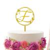 Initial Letter E Wedding Cake Topper Glitter Gold,Custom Initials Wreath Monogram Cake Topper for Bride and Groom,Birthday Cake Topper,Bridal Shower Cake Topper,Wedding Party Decoration view 4