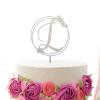 Glitter Silver Initial Letter L Wedding Cake Topper,Custom Any Letter Wreath Monogram Cake Topper for Couple,Personalized Unique Cake Topper for Wedding Engagement Anniversary Party Decor view 4