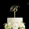Initial B Wedding Cake Topper Mirror Gold,Personalized Any Letter Monogram Cake Topper for Wedding Engagement Anniversary Party Favor,Custom Birthday Cake Topper view 1