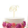Initial B Wedding Cake Topper Mirror Gold,Personalized Any Letter Monogram Cake Topper for Wedding Engagement Anniversary Party Favor,Custom Birthday Cake Topper view 4