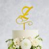 Glitter Gold Initial L Wedding Cake Topper,Custom Any Letter Monogram Cake Topper for Wedding Party Supplies,Personalized Gifts for Mr & Mrs,Acrylic Birthday Mother's Day Cake Topper view 3