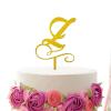 Glitter Gold Initial L Wedding Cake Topper,Custom Any Letter Monogram Cake Topper for Wedding Party Supplies,Personalized Gifts for Mr & Mrs,Acrylic Birthday Mother's Day Cake Topper view 4