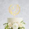 Mirror Gold Monogram Q Wedding Cake Topper,Personalized Any Letter Initials Wreath Cake Topper for Couple,Custom Unique Cake Topper for Wedding Engagement Anniversary Party Decoration view 3