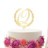 Mirror Gold Monogram Q Wedding Cake Topper,Personalized Any Letter Initials Wreath Cake Topper for Couple,Custom Unique Cake Topper for Wedding Engagement Anniversary Party Decoration view 4