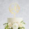 Initial Letter N Wedding Cake Topper Mirror Gold,Personalized Initials Wreath Monogram Cake Topper for Couple,Custom Unique Cake Topper for Wedding Engagement Anniversary Party Decoration view 3