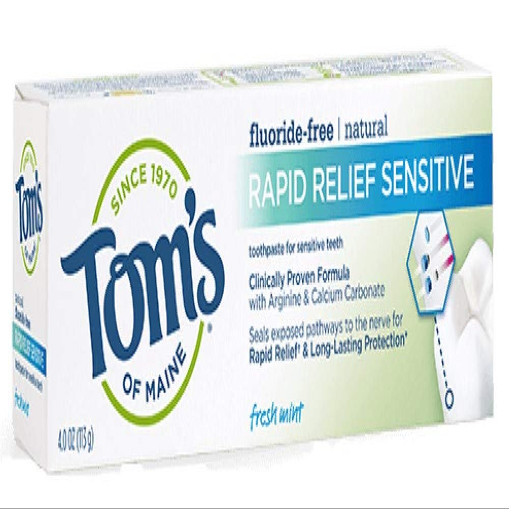2 Set of Pack 3 - Tom's of Maine Rapid Relief Sensitive Natural Toothpaste 4 oz Fresh Mint