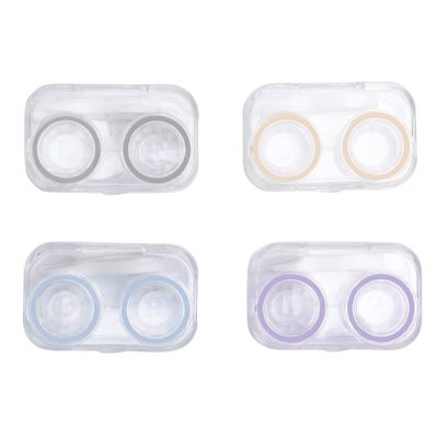 Othirls 4 PCS Contact Lens Cases, Colorful Contact Lens Container Holder, Outdoor Portable Mini Contact Lens Soak Storage Kit for Travel & Home