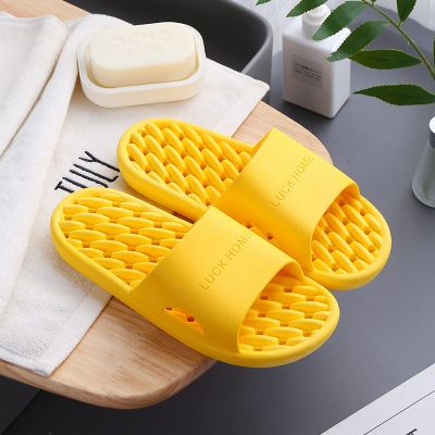 Sonze Promote Blood Circulation Slippers,Healthy Reflexology Sandals,Home Couple Slippers, Bathroom Non-Slip Bath Slippers,Yellow,37-38