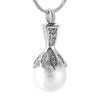 Cremation Jewelry Cremation Urn Necklaces For Ashes Human or Pet Ashes Custom Pet Cremation Jewelry, Dog Ashes Necklace - Silver Pearl Memorial Jewelry for Women - Includes Funnel Kit & Bag view 1