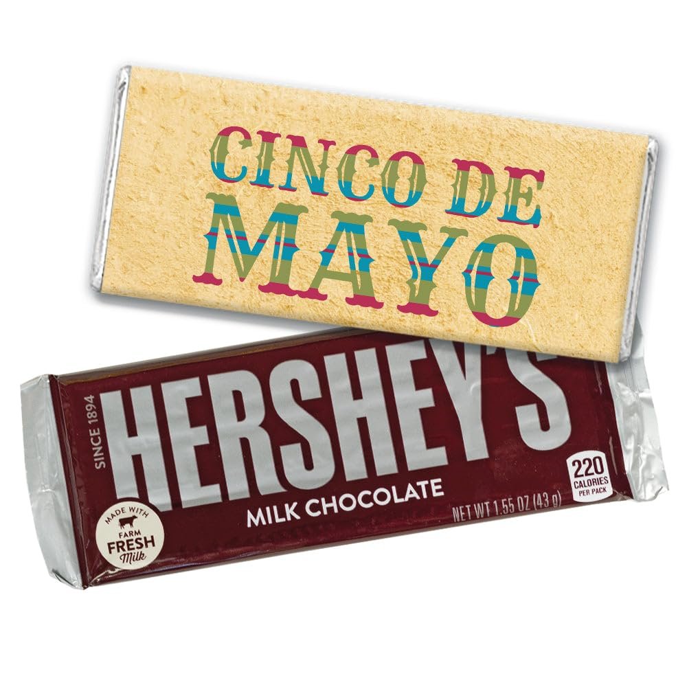36ct Personalized Cinco De Mayo Party Favors Candy Bars (36 Count) - Milk Chocolate