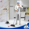 MR.SIGA Broom and Dustpan Set with Adjustable Long Handle, Upright Combo for Floor, Cleaning Lobby, Gray view 2