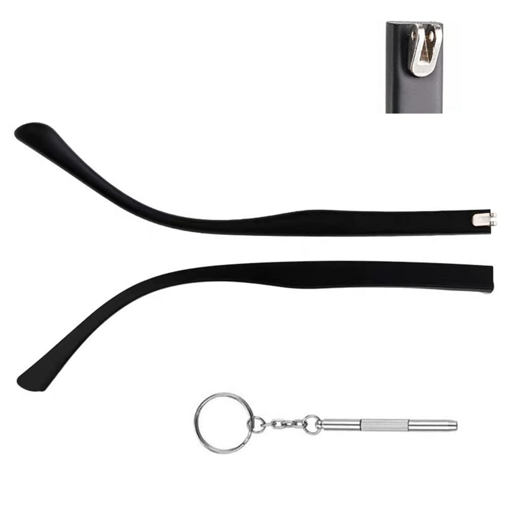 QYAJS 1 Pair Eyeglass Arms Glasses Sunglasses Replacement Temple TR90 Plastic Frame Legs and 3-in-1 Screwdriver (Double Flat Teeth 7mm)