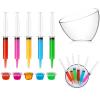 Boao 50 Pack Shot Set Include 24 Pcs 0.7 oz Shot Syringes 24 Pcs 2 oz Shot Cups with Lids and 2 Pcs 1 Liter Acrylic Bucket for Birthday Thanksgiving Halloween Christmas Bachelorette Theme Party view 1