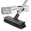 MR.SIGA Floor Scrub Brush with Long Handle, 2 in 1 Scrubber and Squeegee for Cleaning Bathroom, Patio, Garage, Wall, Tile with Stiff Bristles view 1
