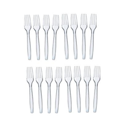 RUITASA Disposable Plastic Forks,50PCS Plastic Forks,Fancy Plastic Cutlery,Clear Plastic Silverware Bulk,Disposable Flatware for Everyday Party