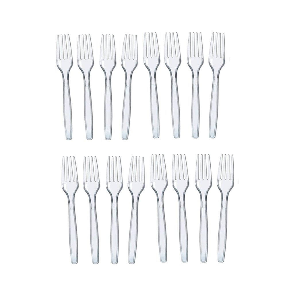 RUITASA Disposable Plastic Forks,50PCS Plastic Forks,Fancy Plastic Cutlery,Clear Plastic Silverware Bulk,Disposable Flatware for Everyday Party