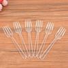 RUITASA Disposable Plastic Forks,50PCS Plastic Forks,Fancy Plastic Cutlery,Clear Plastic Silverware Bulk,Disposable Flatware for Everyday Party view 3