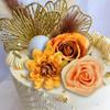 10PCS Boho Cake Topper Flower Cake Topper Gold Palm Leaves Cake Decorations with Artificial Cotton Rose Ginkgo Leaves and Balls for Birthday Party Wedding Baby Shower Boho Themed Party Supplies view 3
