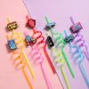 24 90s Party Favors 1990's Retro Element Straws for Back to The 90s Party Decorations Supplies with 2 PCS Straws Cleaning Brush view 2