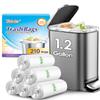 1.2 Gallon 210 Counts Strong Trash Bags Garbage Bags, Bathroom Trash Can Waste Basket Liners, Small Plastic Bags for home office kitchen, fit 5 Liter 5L, 1 Gal, Clear view 1