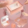 Zonon 30 Pcs Soap Boxes for Homemade Packaging, Mini Kraft Treat Boxes with Window for Bakery Candy Soap Making Gift Packaging(3.5 x 2.4 x 1.2 Inch,Rose Gold) view 2
