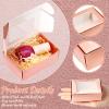 Zonon 30 Pcs Soap Boxes for Homemade Packaging, Mini Kraft Treat Boxes with Window for Bakery Candy Soap Making Gift Packaging(3.5 x 2.4 x 1.2 Inch,Rose Gold) view 3