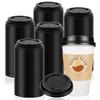 200 Pack Coffee Cup Lids Disposable Plastic Lid Hot/cold Beverage Drinking Cups for Water Dome Easy Flow Anti Spill Design Fits 10 to 24 oz and 8 oz Cups for Cafes, Office, Car, Home, Travel(Black) view 1