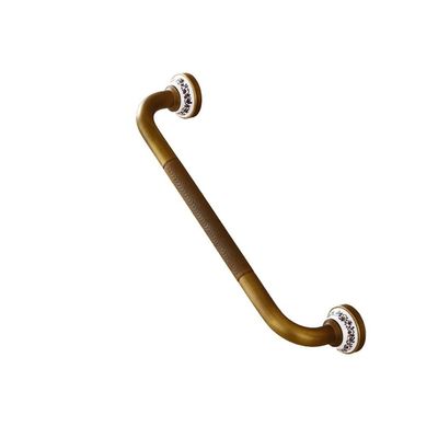 166 Bathtub Grab Bar Rail Handrail, Antique Brass Grab Bars with Ceramic Base, Wall Mounted Retro European Style Heavy-Duty Construction Armrest, Bathroom Bathtube Shower Safety Rail