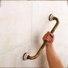 166 Bathtub Grab Bar Rail Handrail, Antique Brass Grab Bars with Ceramic Base, Wall Mounted Retro European Style Heavy-Duty Construction Armrest, Bathroom Bathtube Shower Safety Rail view 2
