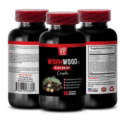 black walnut hull powder - WORMWOOD AND BLACK WALNUT COMPLEX 1500 MG - black walnut wormwood, pumpkin seeds, Carrot Juice Powder, wormwood extract, candida overgrowth cleanse, 1 Bottle (60 Capsules)