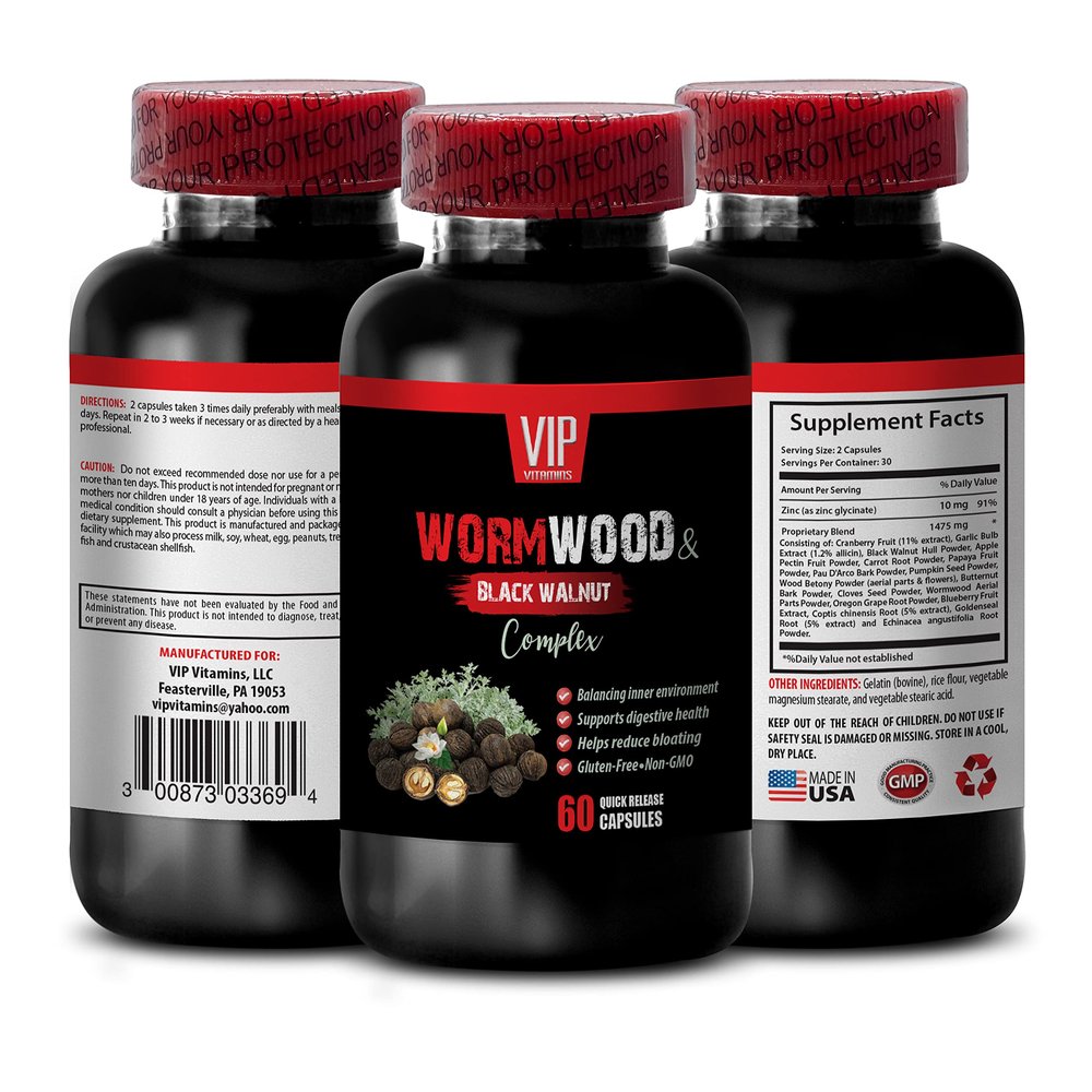 black walnut hull powder - WORMWOOD AND BLACK WALNUT COMPLEX 1500 MG - black walnut wormwood, pumpkin seeds, Carrot Juice Powder, wormwood extract, candida overgrowth cleanse, 1 Bottle (60 Capsules)