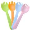 4.3" Mini Disposable Sporks 100ct, Plastic Spork 2-in-1 Utensils, 4 Colors, 25ct Individual Package Per Color - Made by Mavere view 1