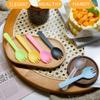 4.3" Mini Disposable Sporks 100ct, Plastic Spork 2-in-1 Utensils, 4 Colors, 25ct Individual Package Per Color - Made by Mavere view 3