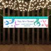5ft Personalized Mermaid Birthday Banner Party Decoration (5 foot) - Mermaid Kids Bday Party Supplies view 1