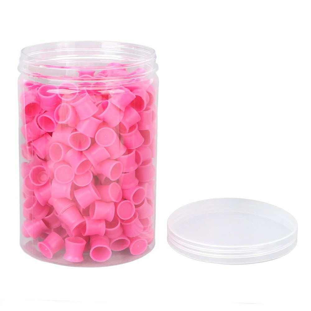 300Pcs Ink Cups Ink Cup Disposable Silicone Pigment Cup Eyebrow Lip Color Pigment Cup Mixed 300PCS Disposable Pigment Ink in 12mm Cups