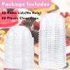 Alaeseje 50 Pack 9 oz Clear Plastic Cups with Dome Lids,Disposable Dessert Party Cups(No Hole),PET Crystal Parfait Cups for Candy,Cold Drinks,Fruit,Smoothie,SundaeCupcake,Ice Cream view 3
