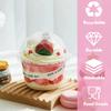 Alaeseje 50 Pack 9 oz Clear Plastic Cups with Dome Lids,Disposable Dessert Party Cups(No Hole),PET Crystal Parfait Cups for Candy,Cold Drinks,Fruit,Smoothie,SundaeCupcake,Ice Cream view 4