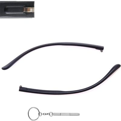 1 Pair Plastic Eyeglass Arms TR90 Glasses Replacement Temple Legs 4mm and 3-in-1 Screwdriver Glasses Repair Kits Single Flat Teeth