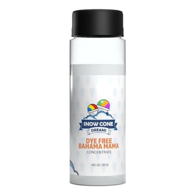 Dye Free Bahama Mama Snow Cone and Shaved Ice Flavor Concentrate | 4oz | Add Sugar and Water To Make 1 Gallon of Syrup | Snow Cone Dreams
