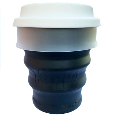 Kuppo Eco-friendly Compact Portable Lightweight Nontoxic Plastic-free Drinking Silicone Rubber Cup US Patented (Charcoal)