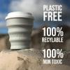 Kuppo Eco-friendly Compact Portable Lightweight Nontoxic Plastic-free Drinking Silicone Rubber Cup US Patented (Charcoal) view 2