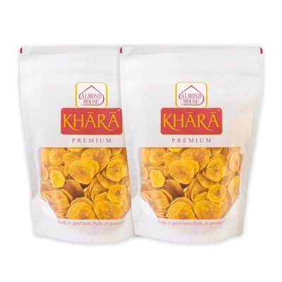 Almond House Banana Chips Made With Coconut Oil Crispy & Fresh Chips Party Time Snacks Premium Namkeen Healthy Snacks No Palm Oil Ready To Eat Each 200 g (Pack of 2)